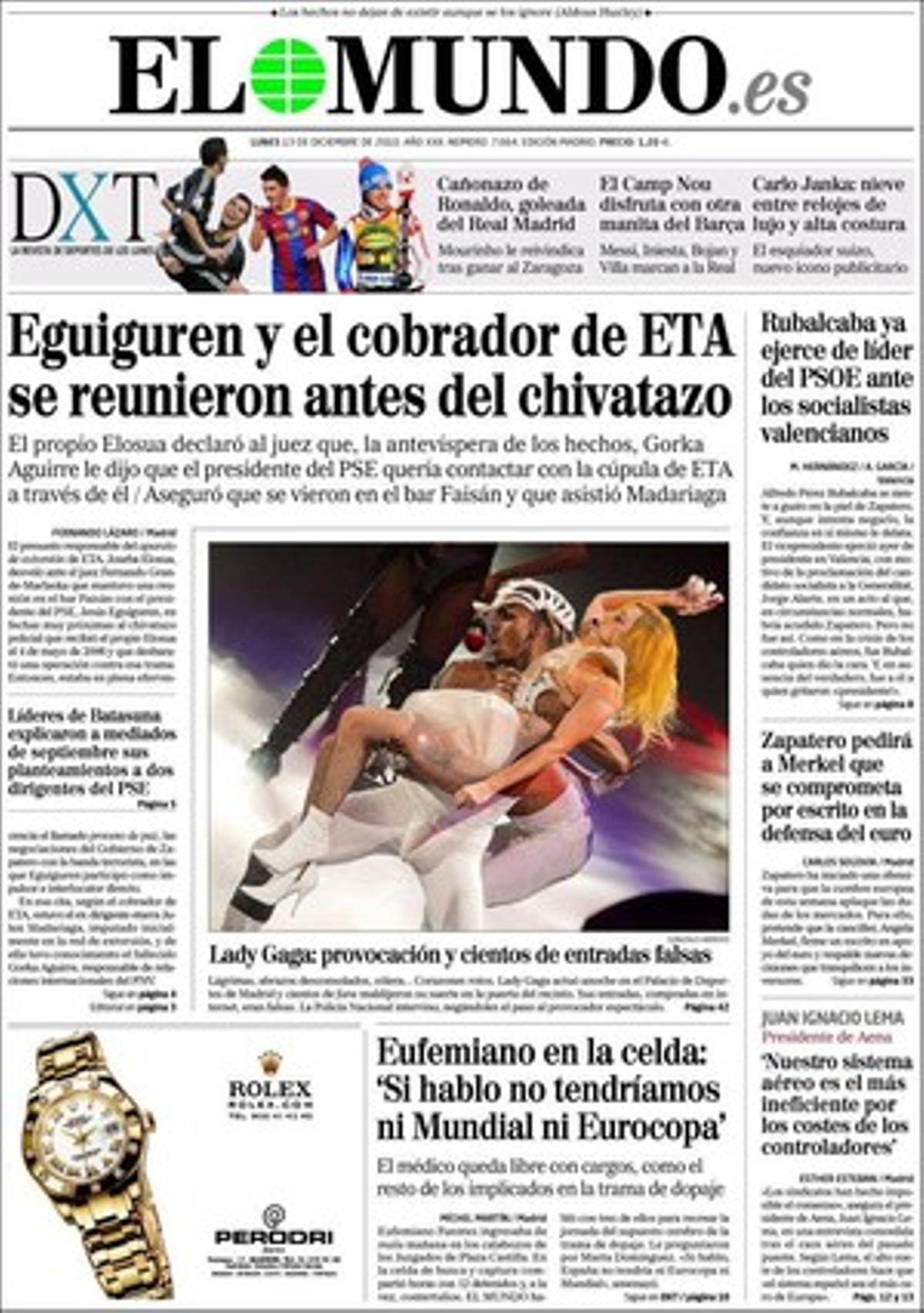 ’El Mundo’ també destaca a dins que el Govern basc ofereix des de dissabte escorta a les dones amb risc de patir una agressió masclista.