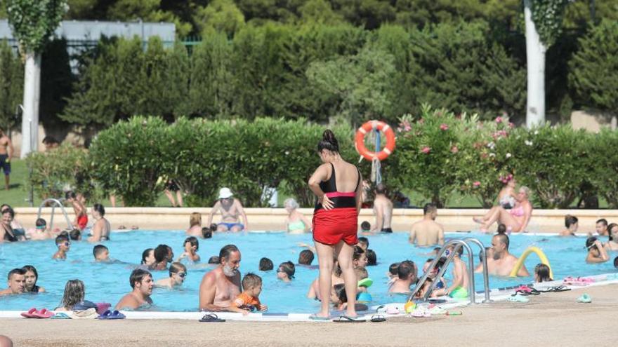 Las cinco piscinas del CDM Actur estuvieron ayer a rebosar. | ÁNGEL DE CASTRO