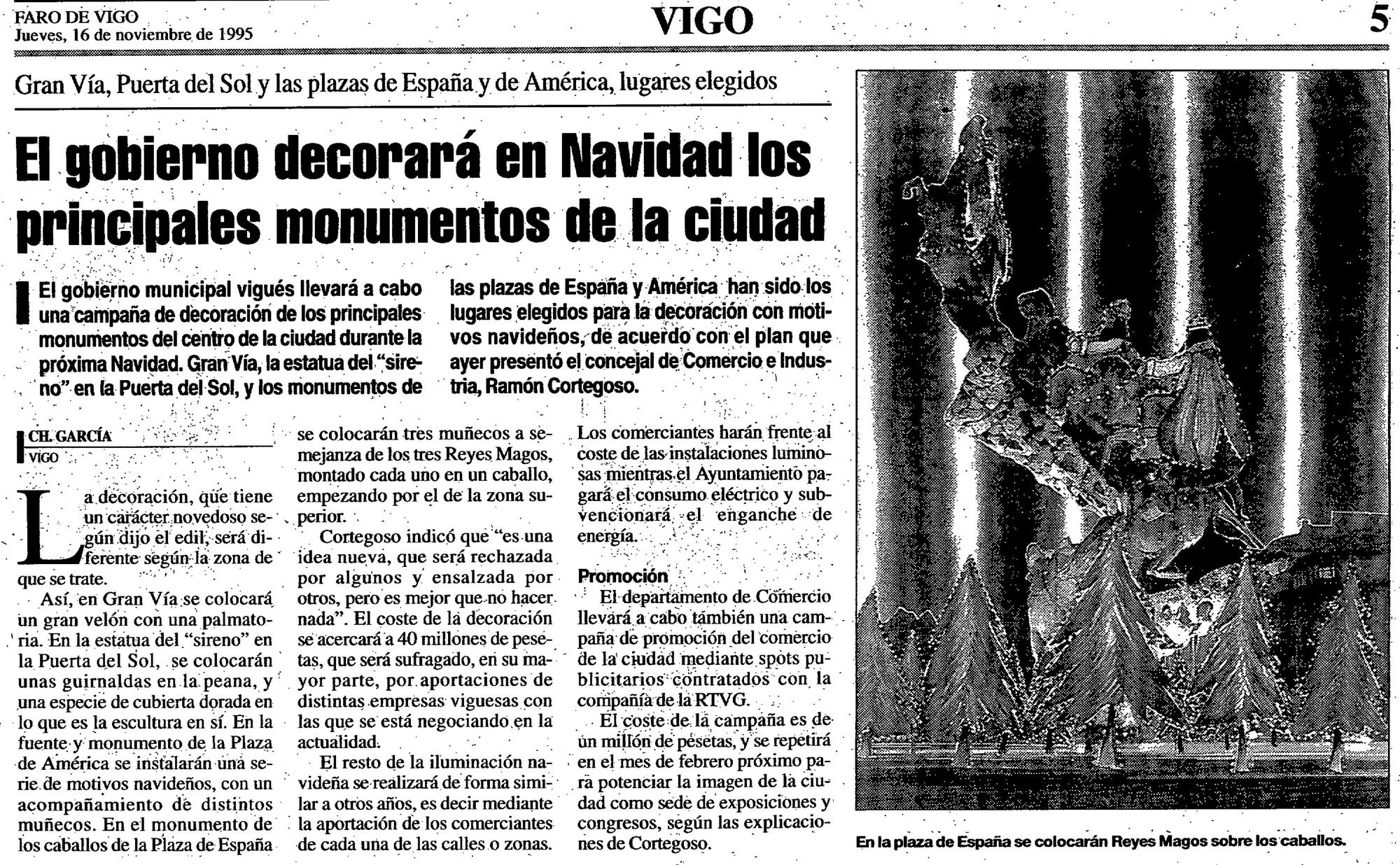 Página de FARO DE VIGO en la que se anunciaban las novedades de la Navidad de 1995.