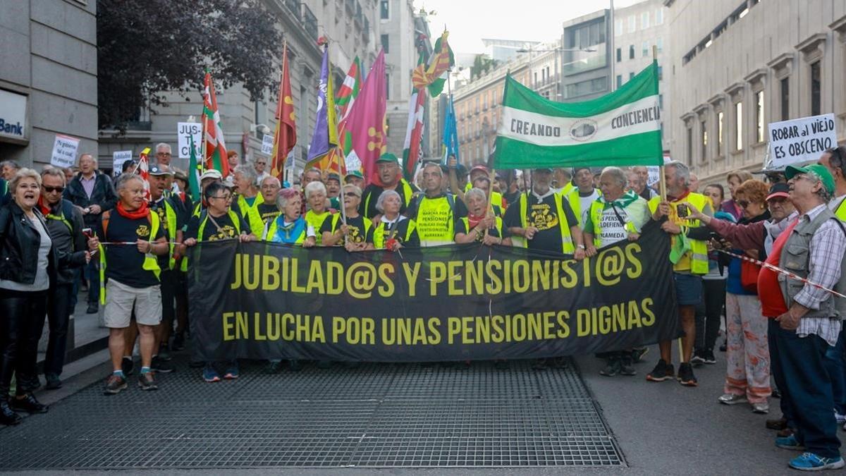 Manifestación en defensa de unas pensiones dignas.