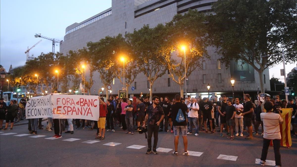 Acción de los CDR frente al Banco de España.