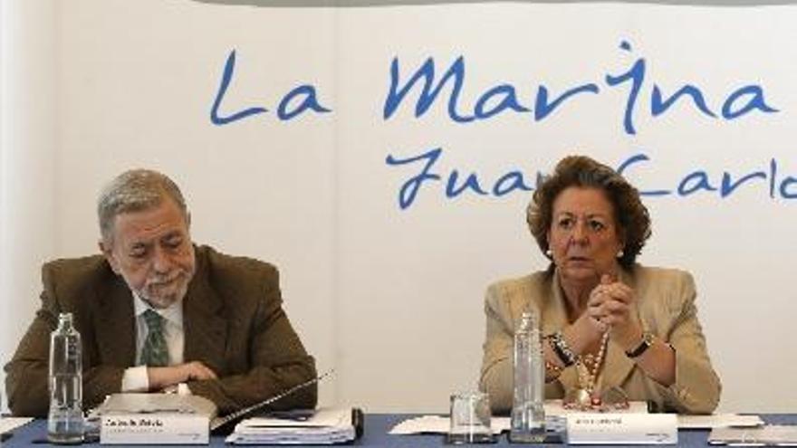 Beteta y Barberá, en la reunión del consorio del 26 de abril.