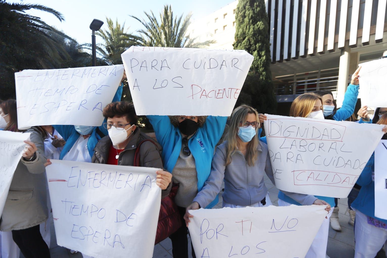 Protesta contra los recortes en sanidad en el hospital DOctor Peset