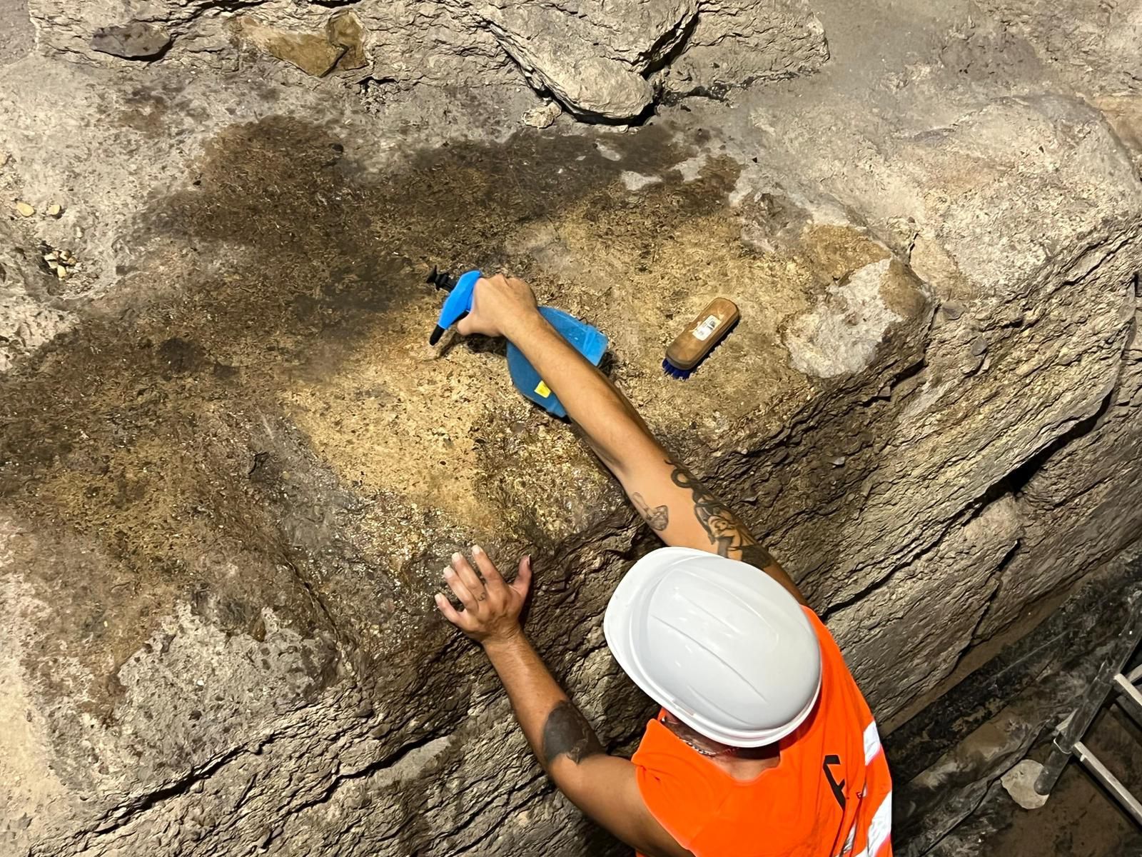 Inicia la reecuperación de la Muralla del Sol, ubicada bajo La Glorieta de España en Murcia