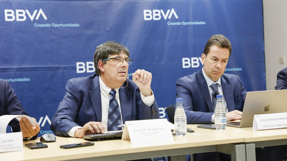 Pep Ruiz de Aguirre, economista principal de BBVA Research para España durante la presentación del informe, este miércoles