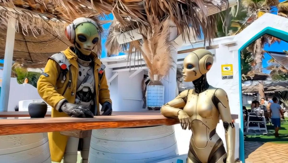 Los extraterrestres del vídeo tomando tapitas.