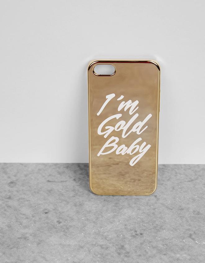 Funda dorada de Bershka