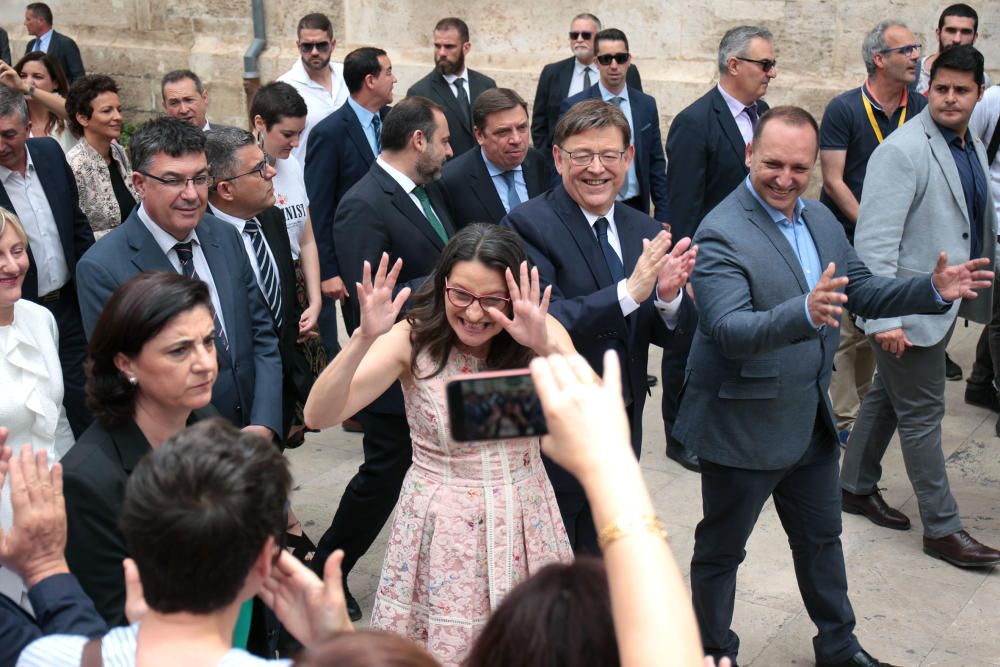 Recepción en la Generalitat tras la toma de posesión de Ximo Puig