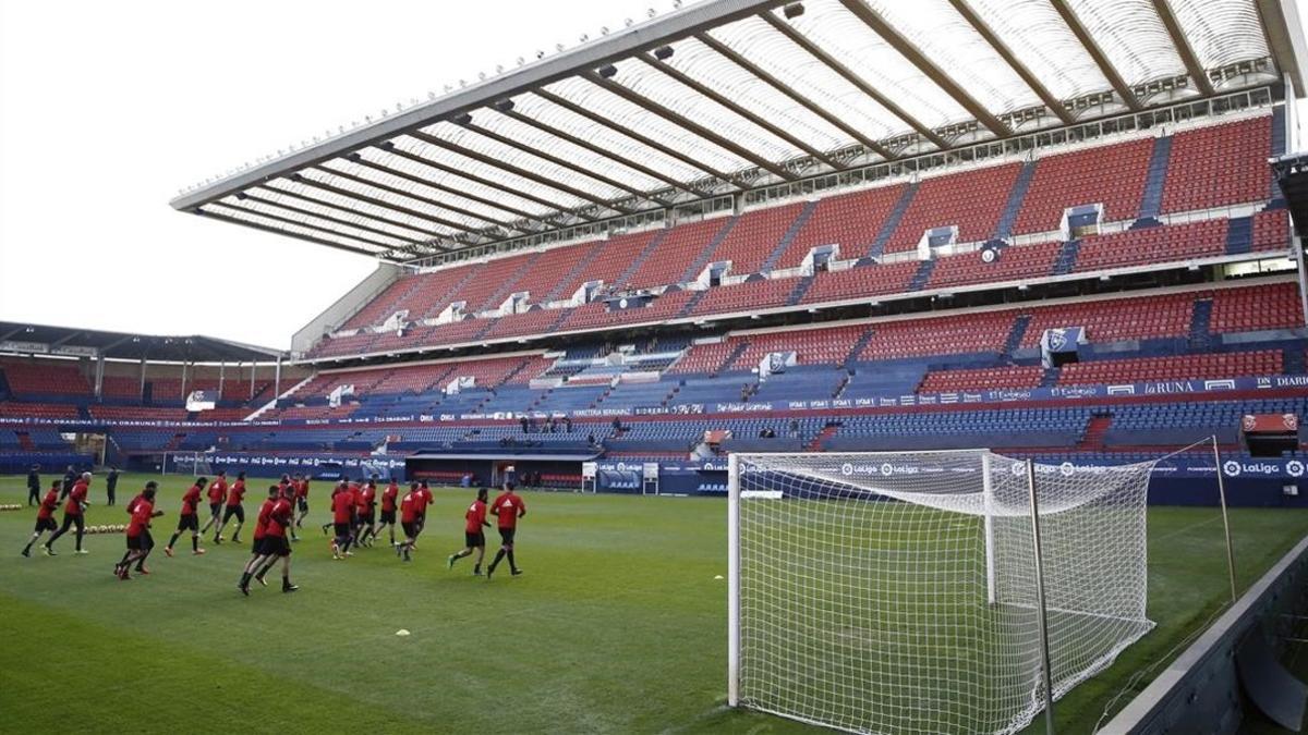 Entrenamiento de Osasuna en El Sadar.