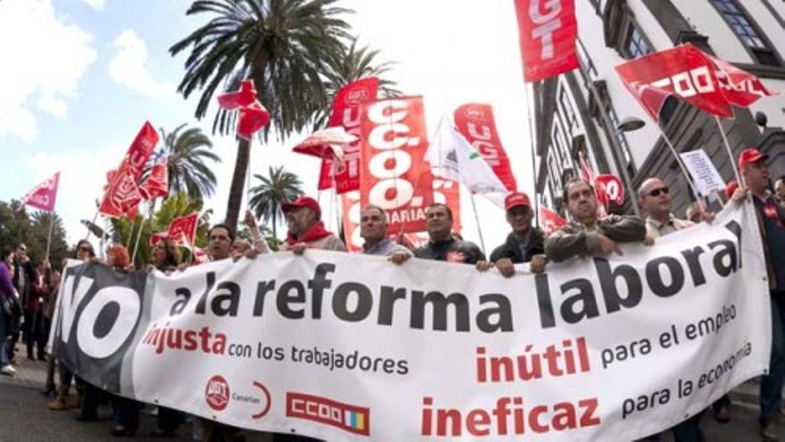 Manifestación contra la Reforma Laboral en Las Palmas de Gran Canaria
