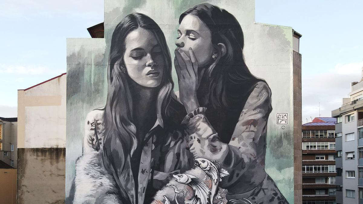Mural de Lula Gocena avenida da Florida (Vigo).