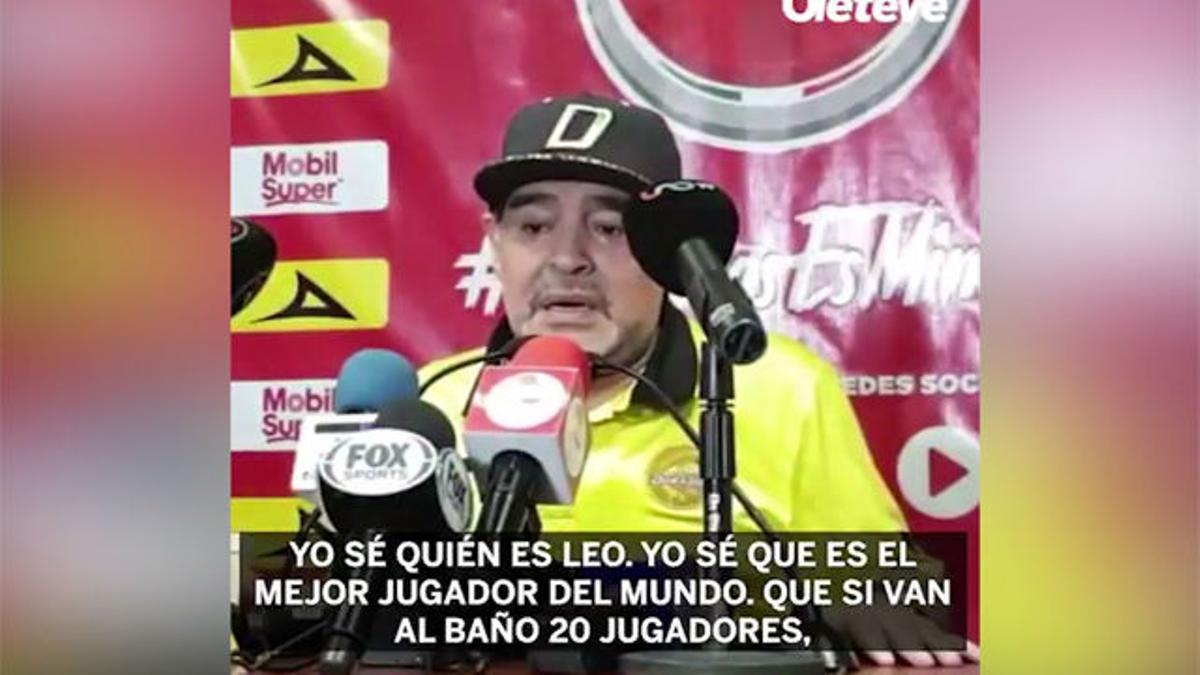 Maradona vuelve a hablar de Messi... para corregirse