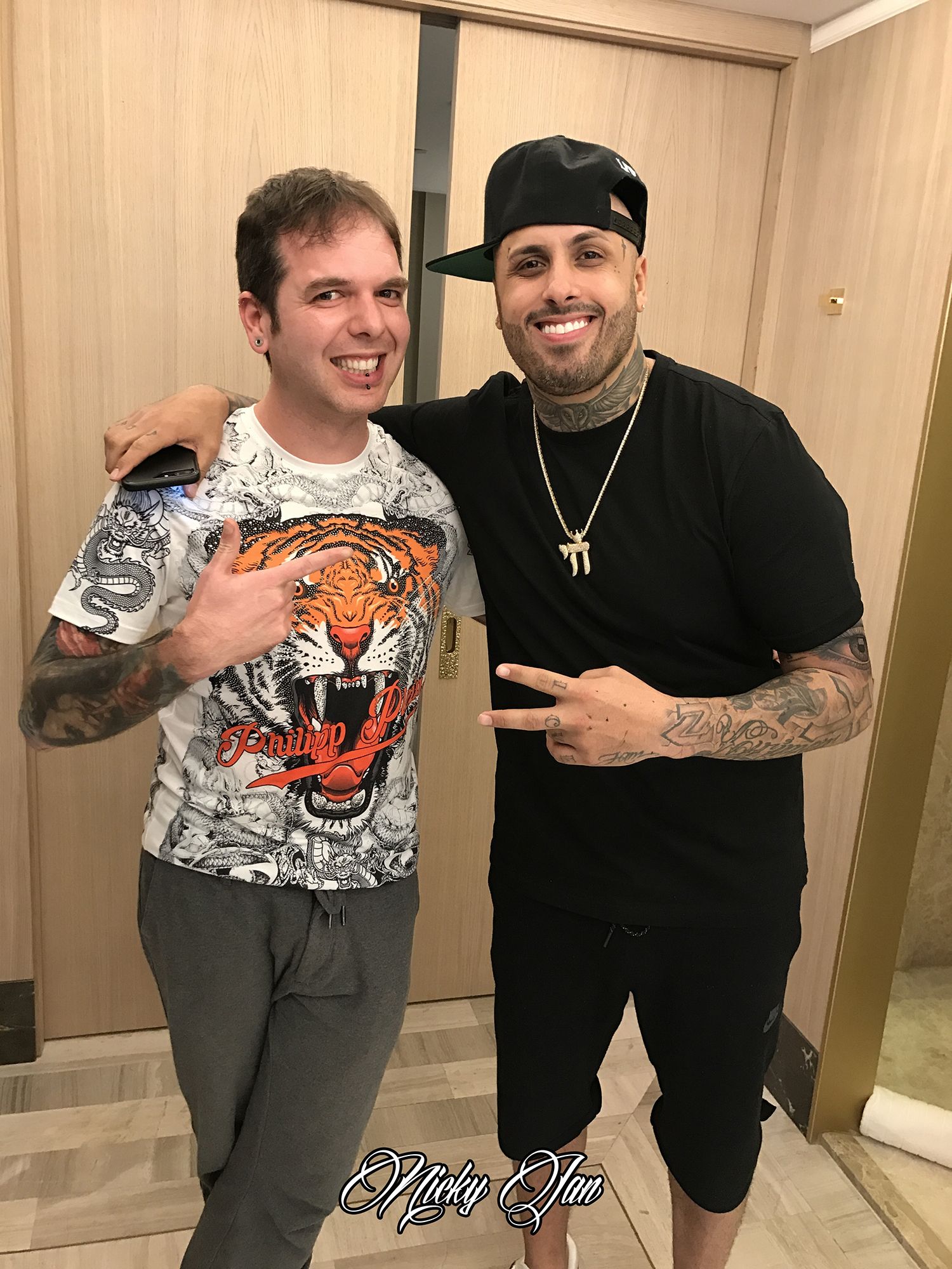 El emprendedor pontevedrés con el cantante Nicky Jam