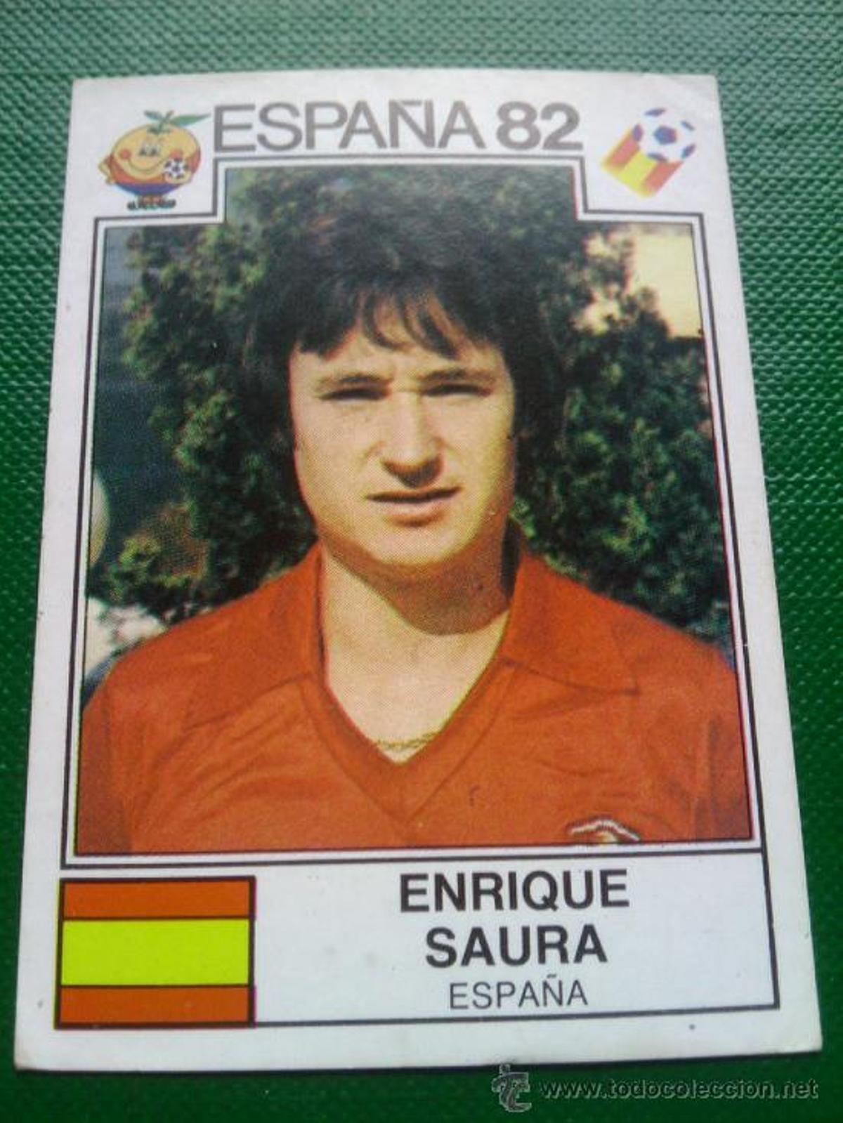Cromo de Saura en el Mundial de 1982