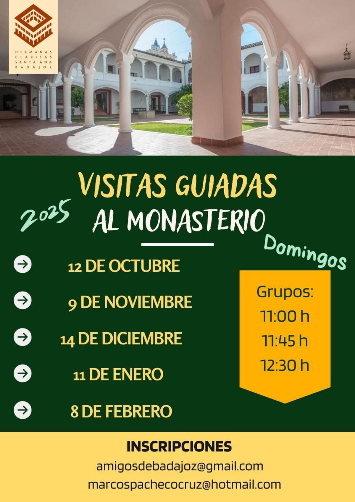 Cartel de las visitas guiadas.