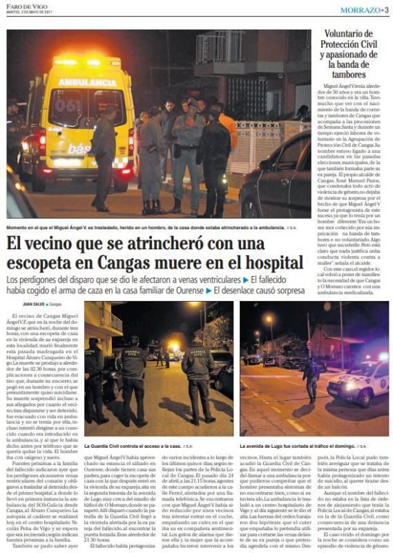 Al día siguiente se confirmaba el fallecimiento del agresor.