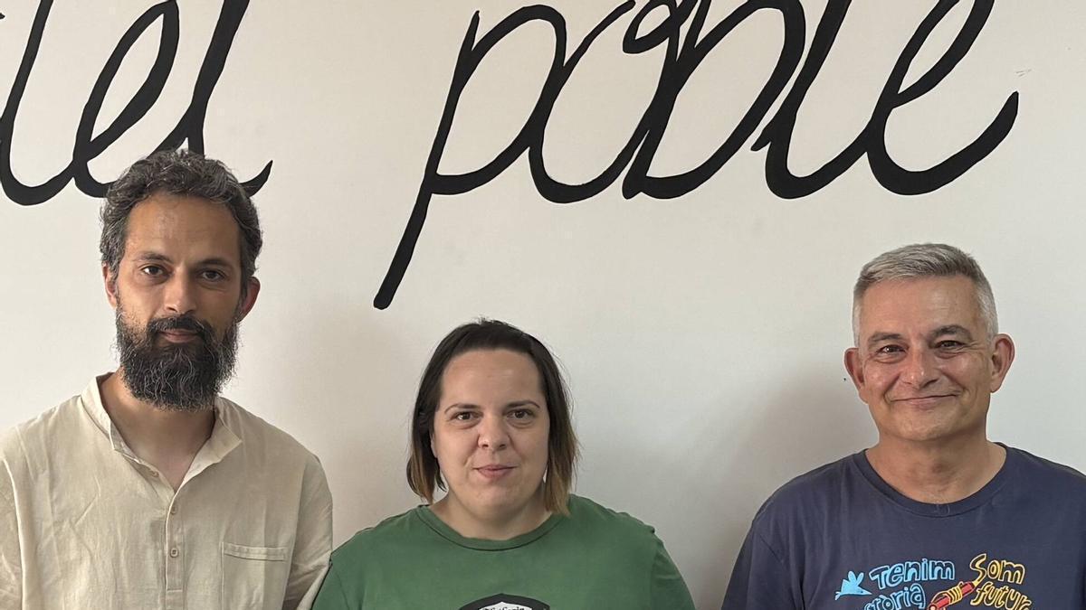 Iván Arbildua (EUPV), Berta Calvo (ERPV) y Màrius Fullana (Totes amb Burjassot).