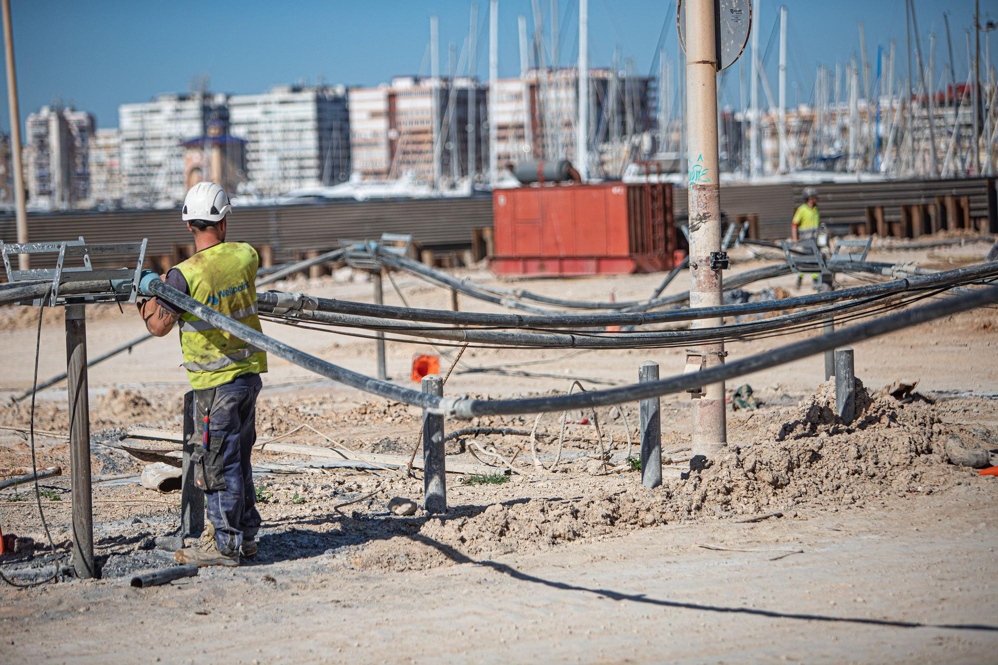 Obras de bombeo del nuevo puerto de Torrevieja