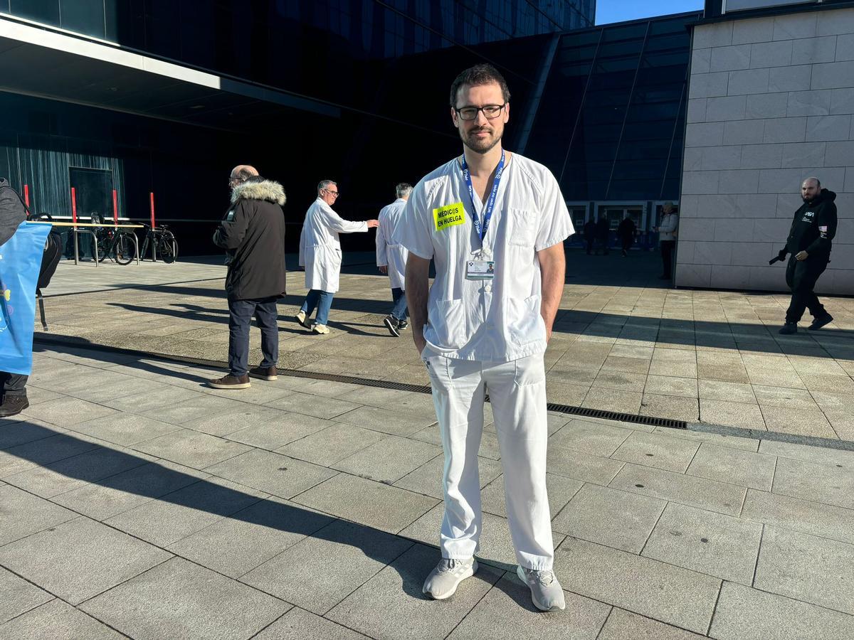 Pablo Noriega, esta mañana, en el HUCA