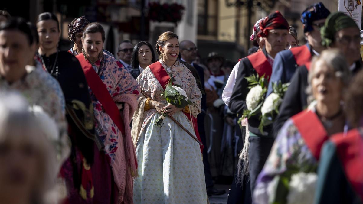 Natalia Chueca durante la Ofrenda de Flores, el pasado domingo 12 de octubre.