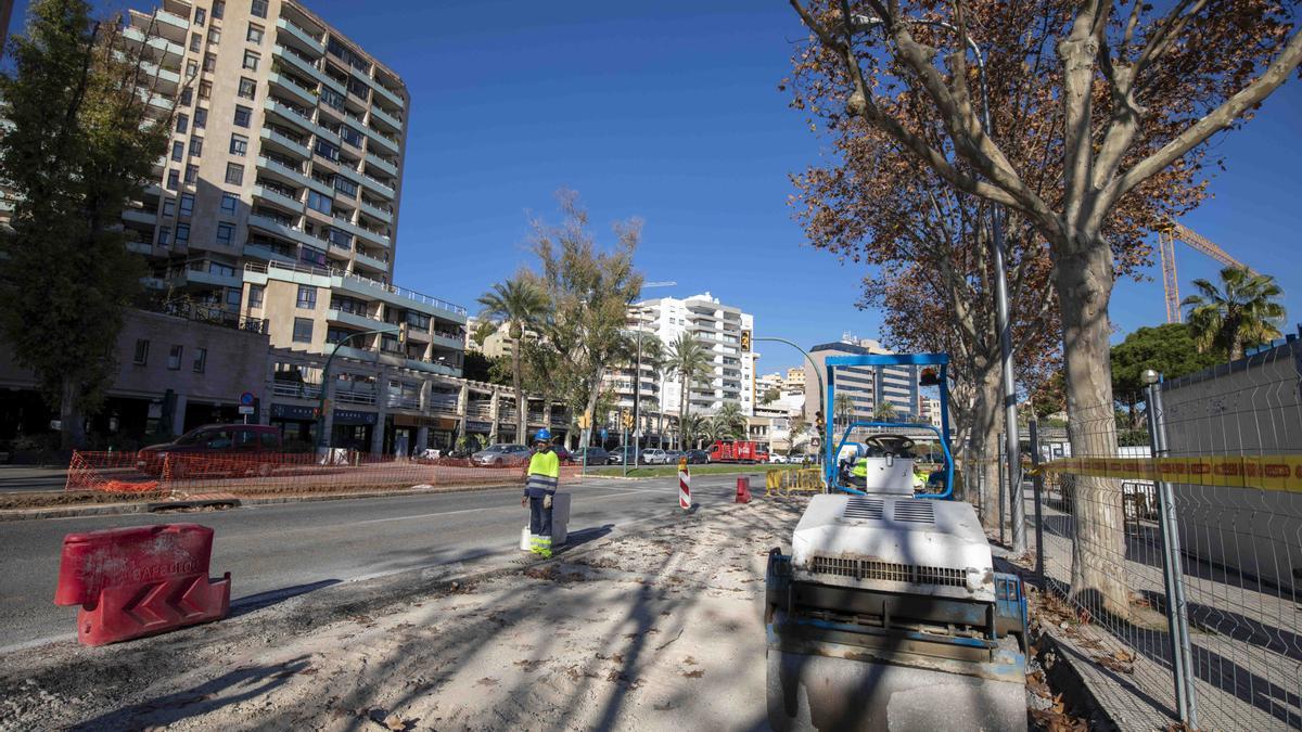 Obras en el Paseo Marítimo hace unos días.