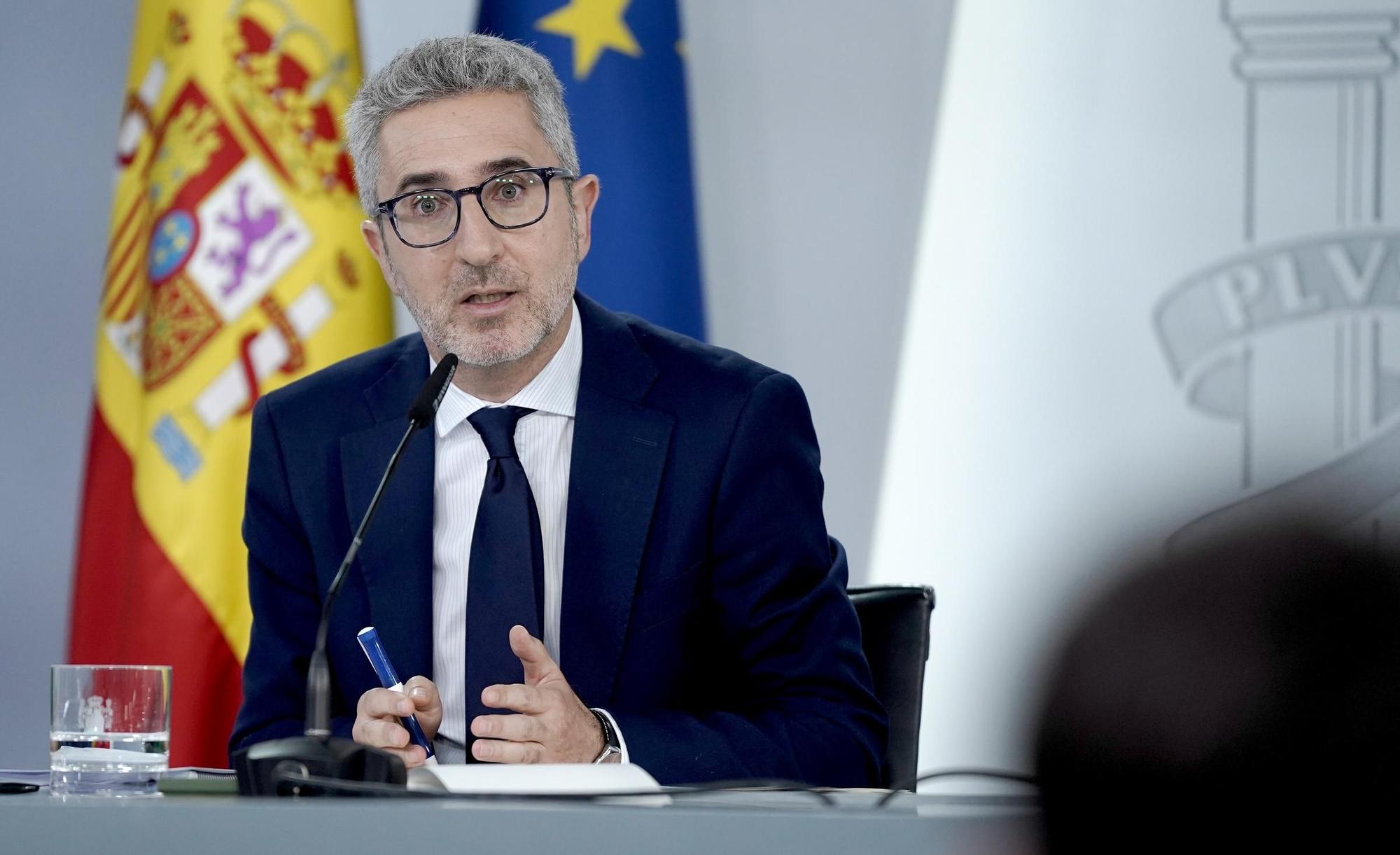 Rueda de prensa posterior al Consejo de Ministros en la que han participado la ministra Portavoz, Elma Saiz, el ministro de Hacienda, Arcadi España; la ministra de Educación, Formación Profesional y Deportes, Milagros Tolón, y la ministra de Vivienda y Agenda Urbana, Isabel Rodríguez.