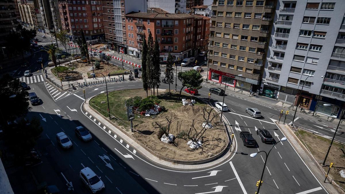 La glorieta de los Zagríes de Zaragoza, hace apenas unas semanas.