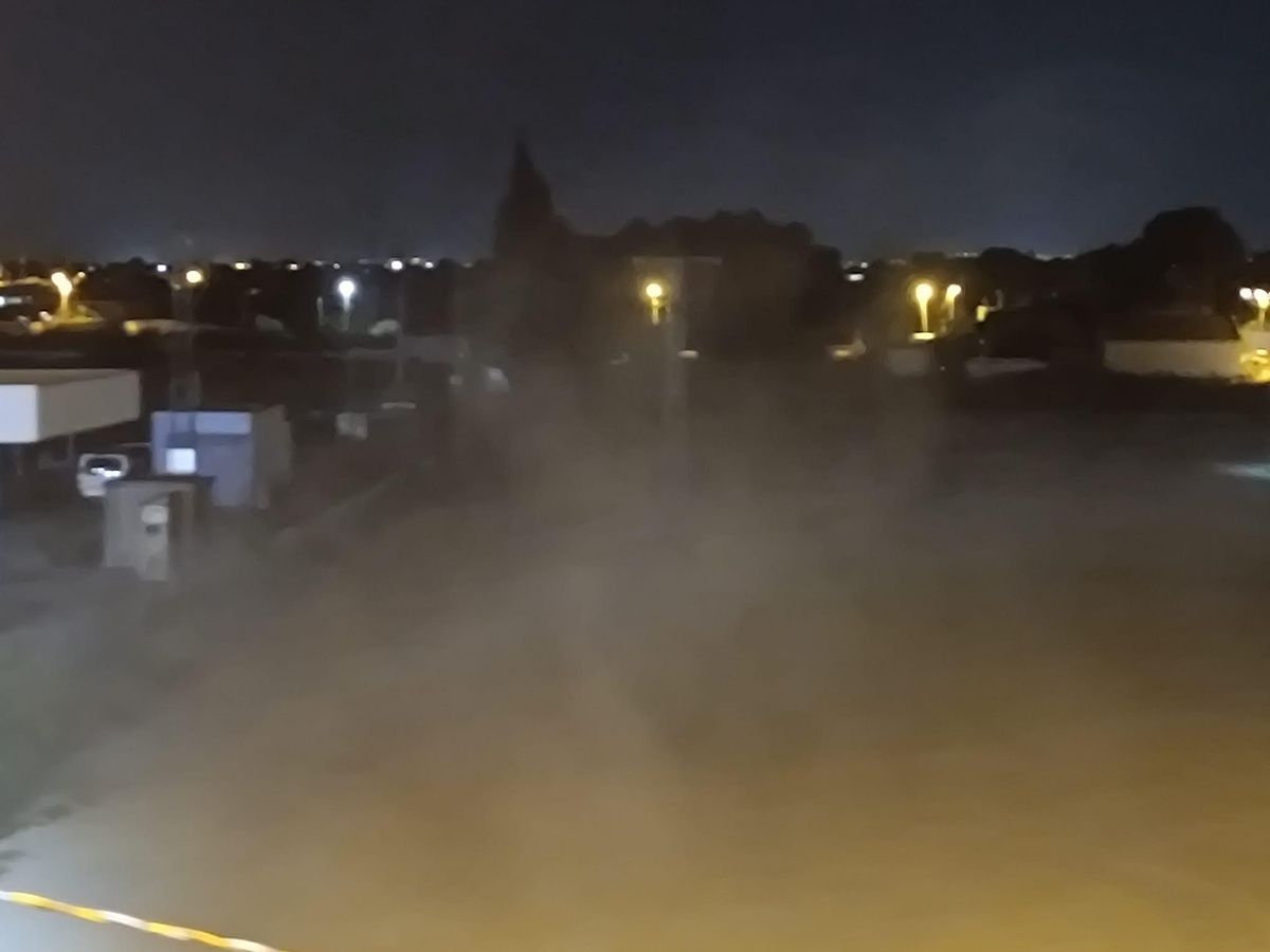 Polvo en suspensión captado desde una de las viviendas colindantes