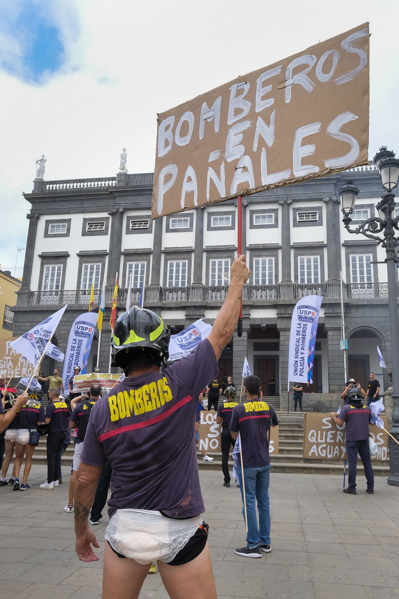 Manifestación bomberos de Las Palmas de Gran Canaria