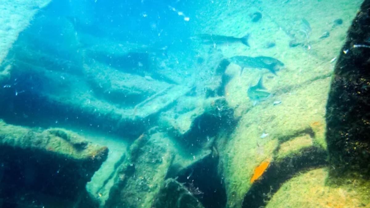 Restos submarinos del barco El Sirio en Cabo de Palos