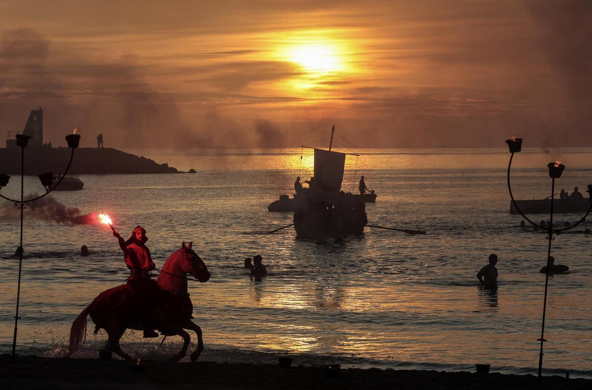 Desembarco Moro por las fiestas de Moros y Cristianos de el Campello