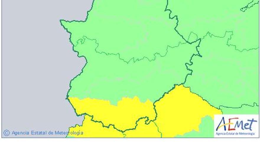 Alerta por lluvia en el sur de la provincia de Badajoz