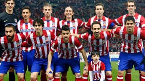 Foto de equipo del Atlético de Madrid, en la temporada 2013-2014.