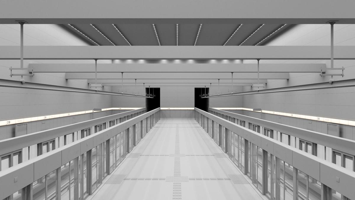 Andén central adicional propuesto por Betis y Sevilla Quiere Metro para la estación de Heliópolis