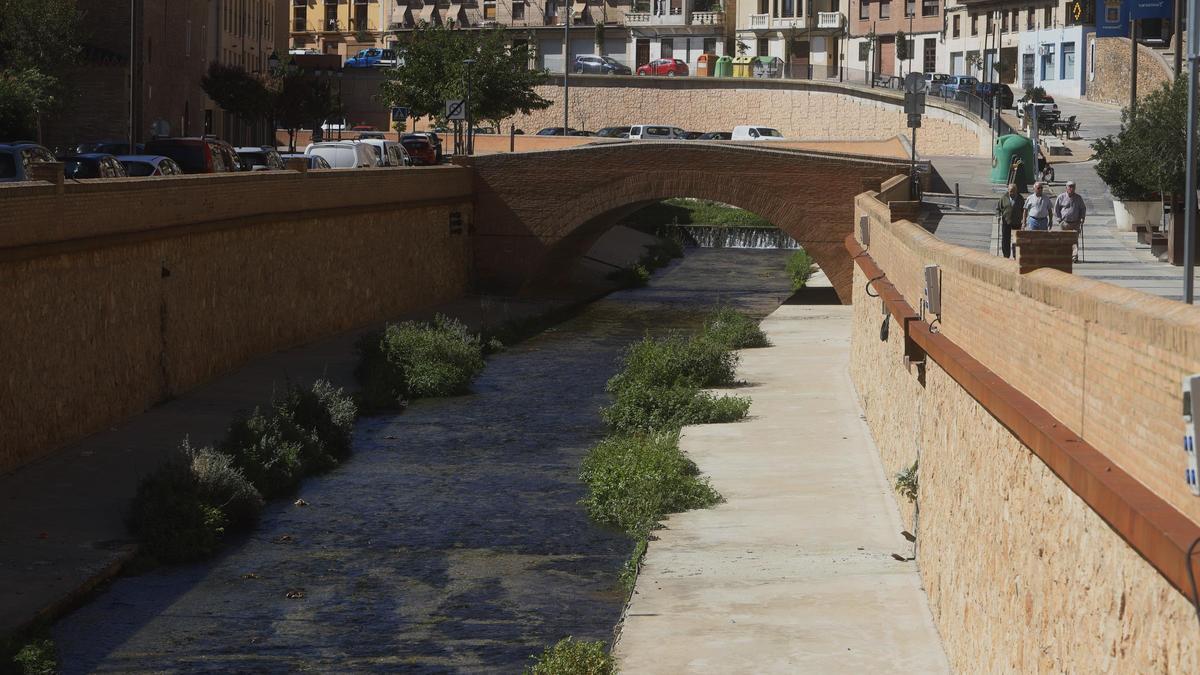 El río Queiles a su paso por Tarazona, la semana pasada.