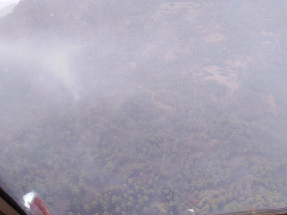 Imágenes aéreas del incendio de Tasarte