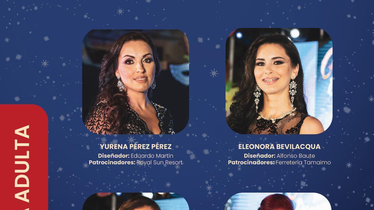 Un total de 5 candidatas aspirarán a convertirse en Reina Adulta del Carnaval de Los Gigantes 2023