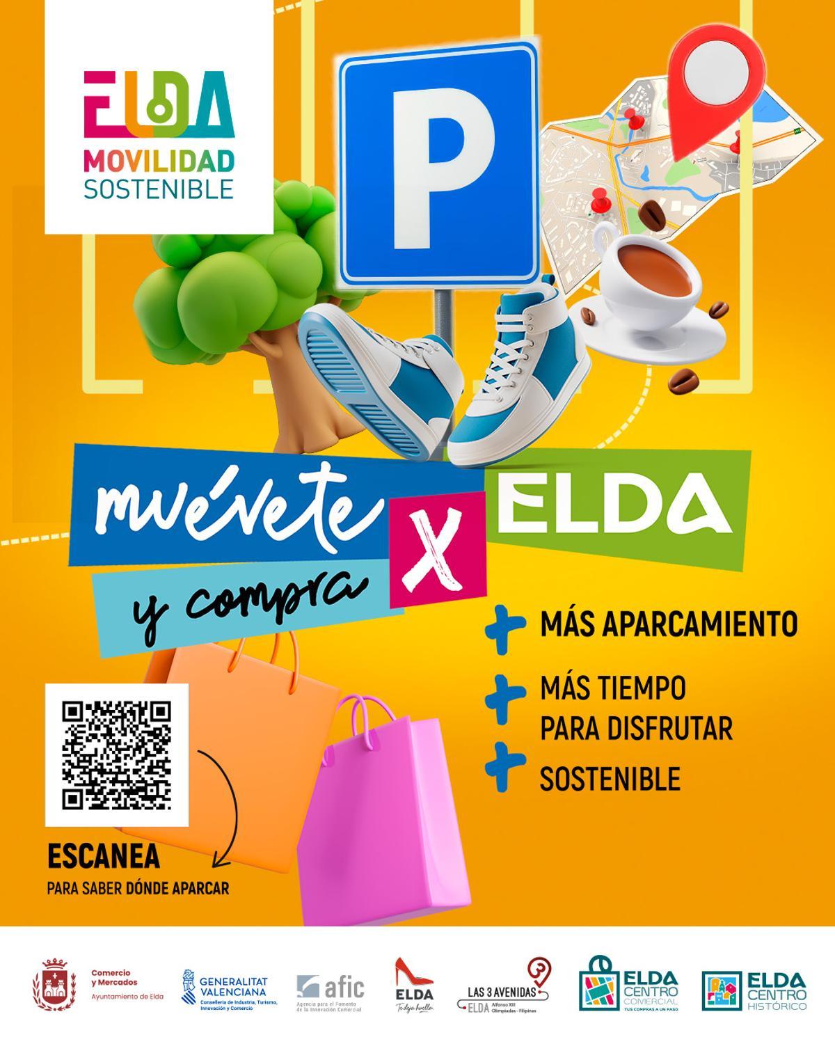 El código QR permite consultar un plano con las distintas áreas de estacionamiento y planificar de forma más cómoda la visita a Elda.
