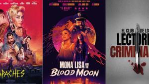 Combo películas ’Mona Lisa y la luna de sangre’ , ’Apaches’ y ’El club de los lectores criminales’.