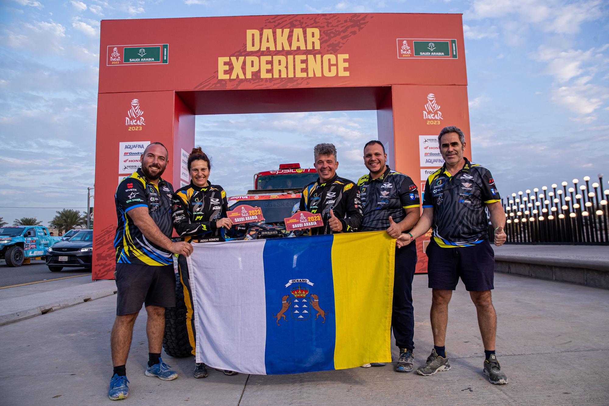 Podio en la meta del Dakar de Peñate