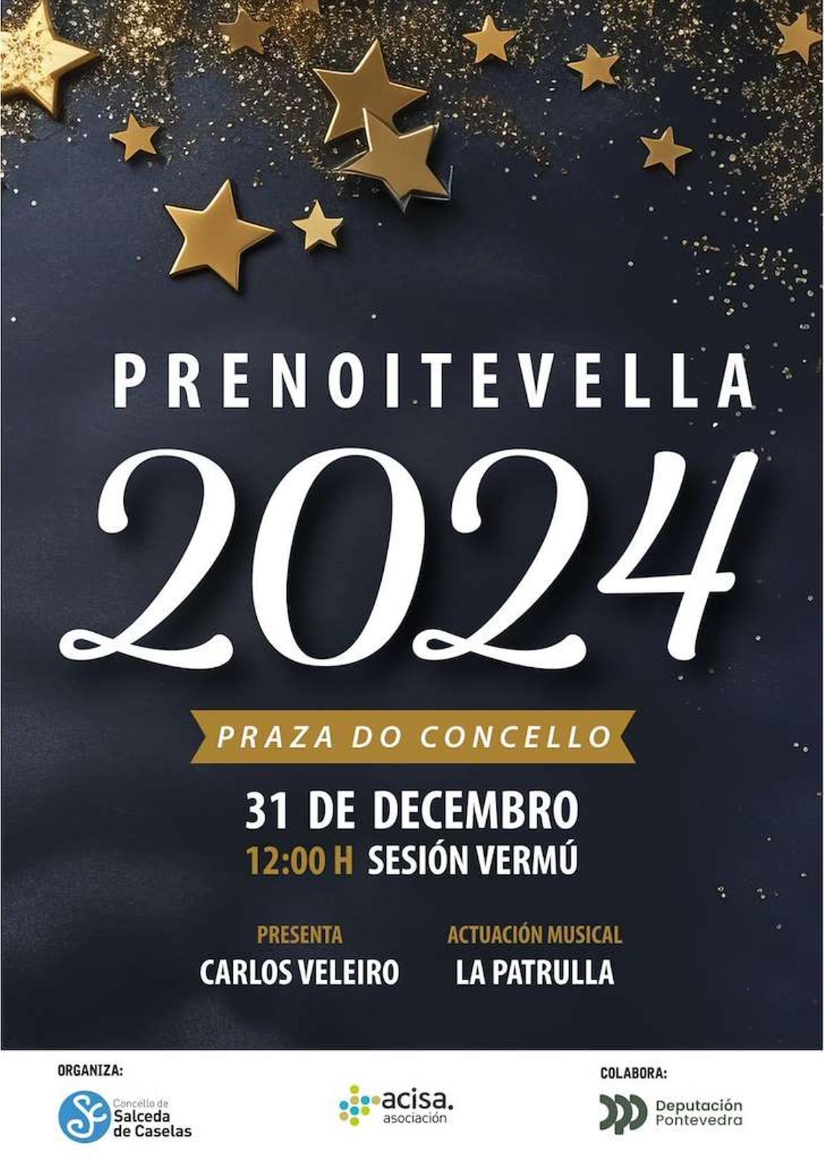 Cartel de la fiesta de Fin de Año en Salceda de Caselas.