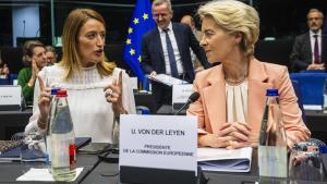 Archivo - La presidenta del Parlamento Europeo, Roberta Metsola, y la presidenta de la Comisión Europea, Ursula von der Leyen.