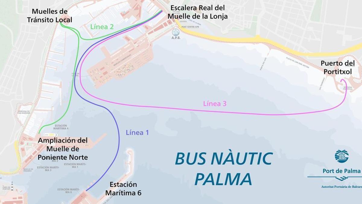 Recorrido de las líneas del futuro bus Nàutic.