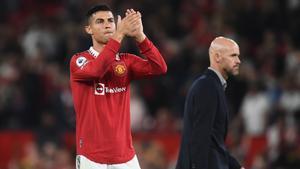 Cristiano Ronaldo durante su etapa en el United con Ten Hag