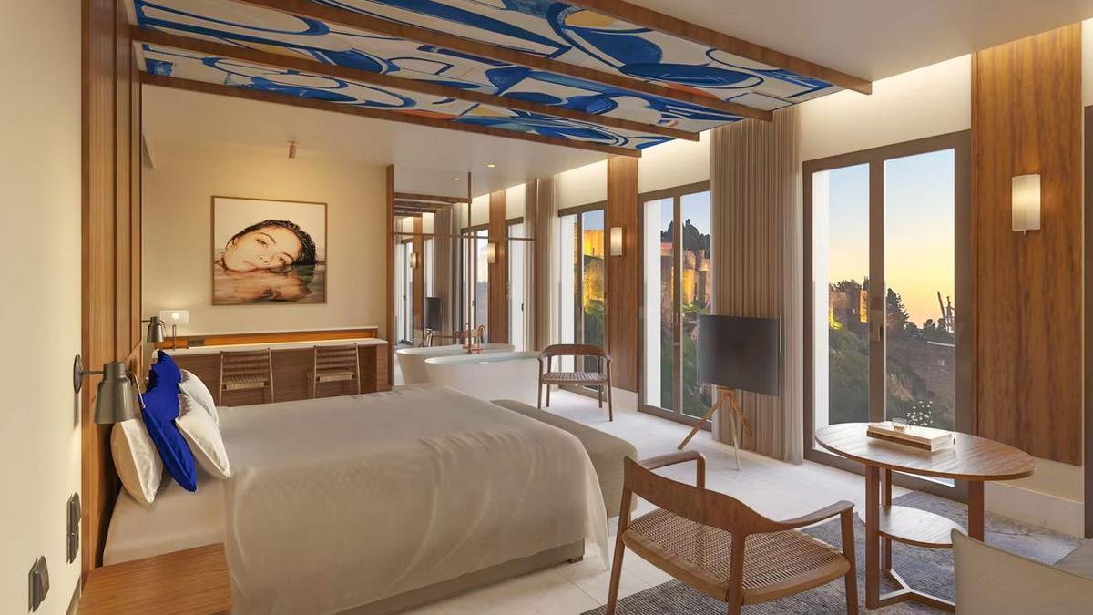 Una de las habitaciones del hotel de la plaza de la Merced.