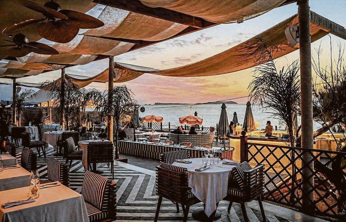 The sea-view terrace at Bambino Ibiza. | BAMBINO IBIZA
