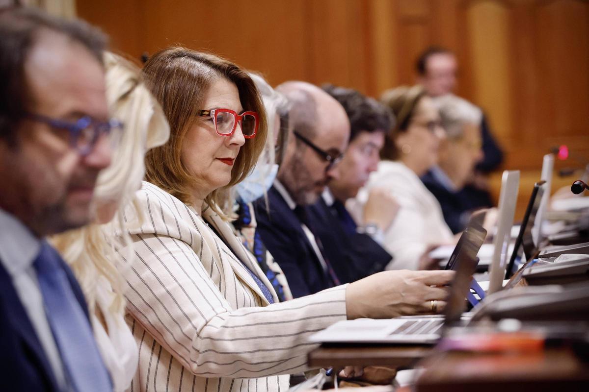 Imagen de la bancada popular en el salón de plenos de Córdoba.
