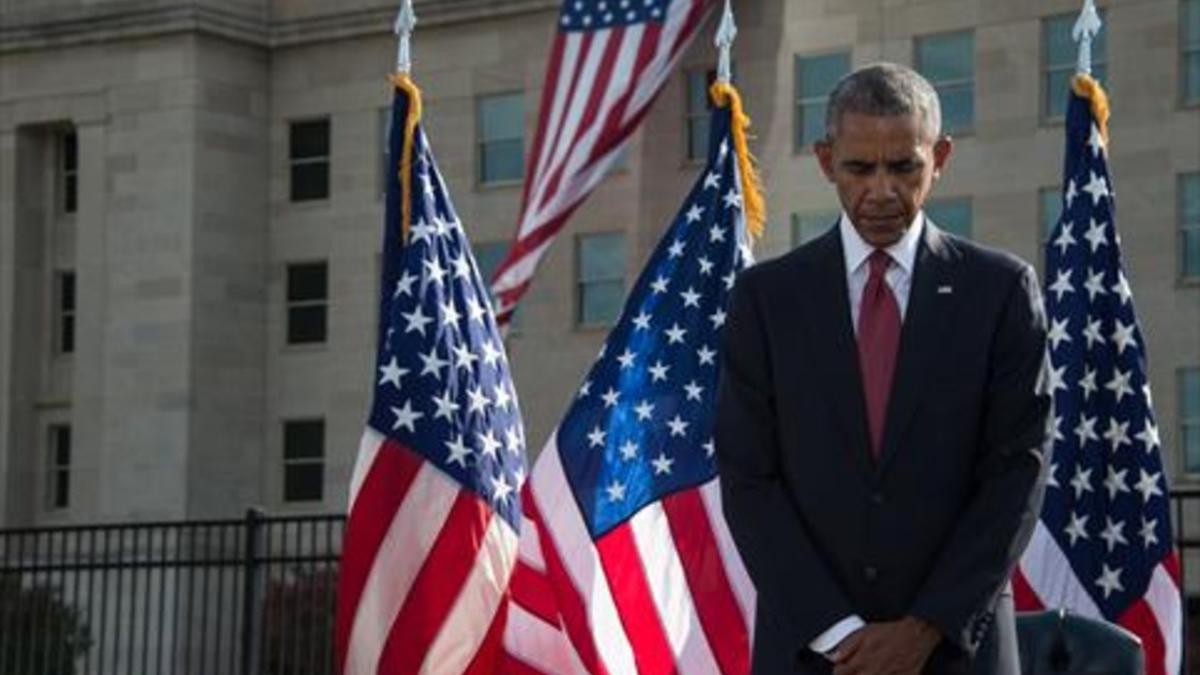 EN EL PENTÁGONO Recogimiento de Obama.