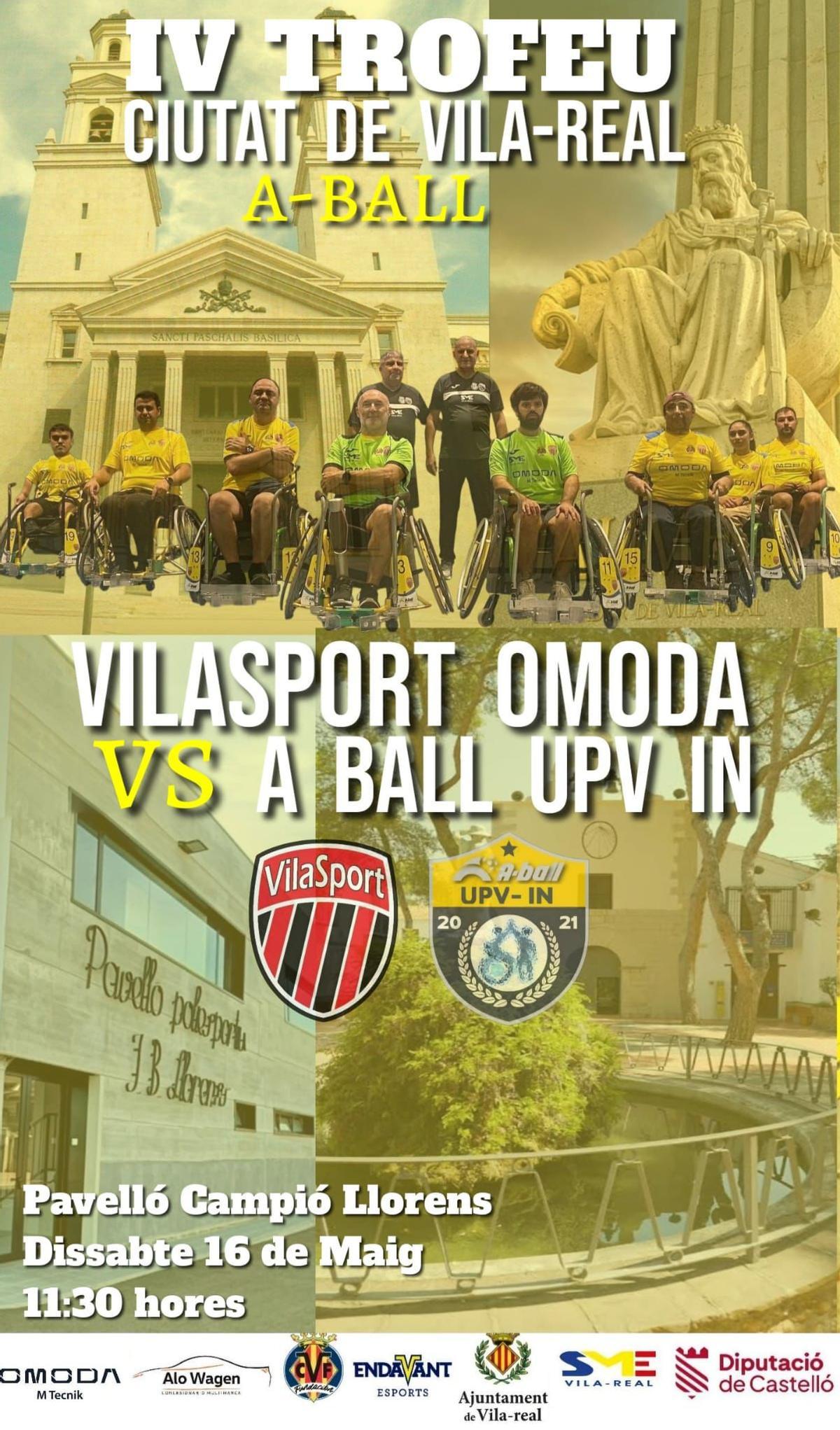 UPV IN y VILASPORT disputan la Copa Ciutat de Vila-Real de fútbol en silla de ruedas.