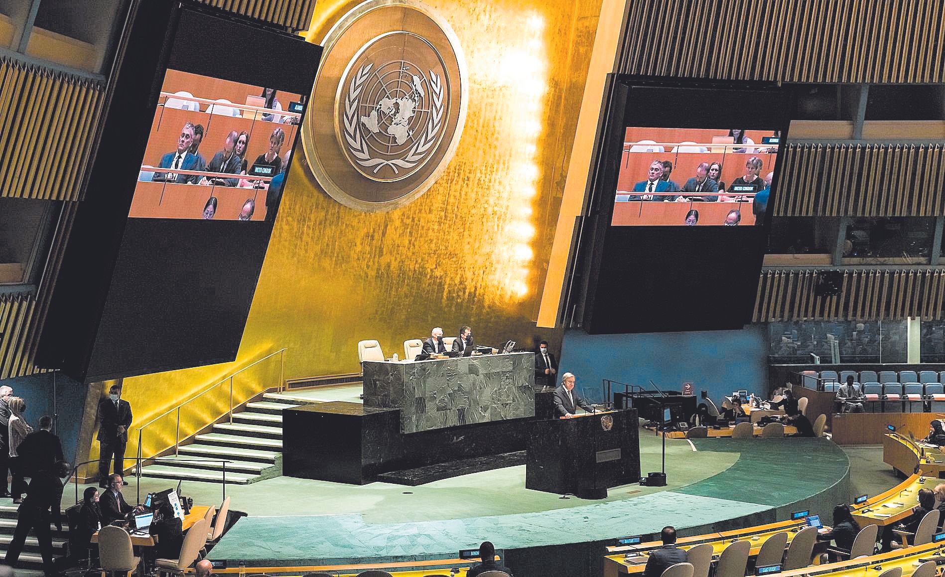 Antonio Guterres se dirige a la asamblea de Naciones Unidas